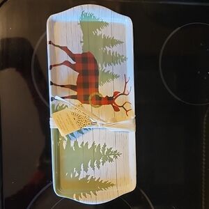 Cynthia Rowley Red and Black Plaid Tray Set